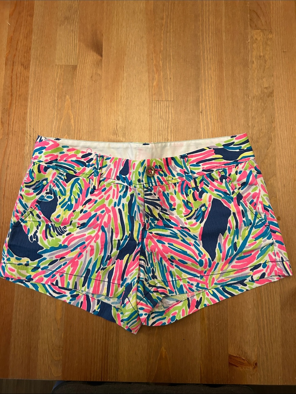Lilly Pulitzer Walsh Women's Multicolor Printed Cotton Shorts - Pink & Navy size